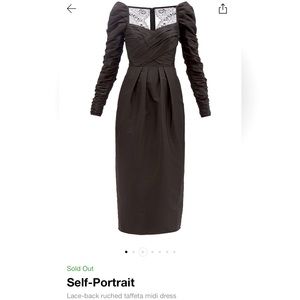 Self-Portrait
Lace-back ruched taffeta midi dress